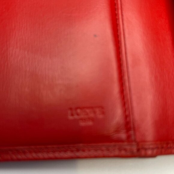 LOEWE Anagram Embossed Pebble Grained Calfskin Leather Tri-fold Wallet- Preowned - Picture 11 of 16